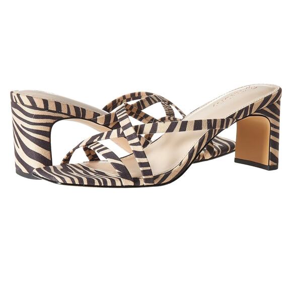 The Drop Women's Zebra Amelie Strappy Square Toe Heeled Sandal - Picture 1 of 4